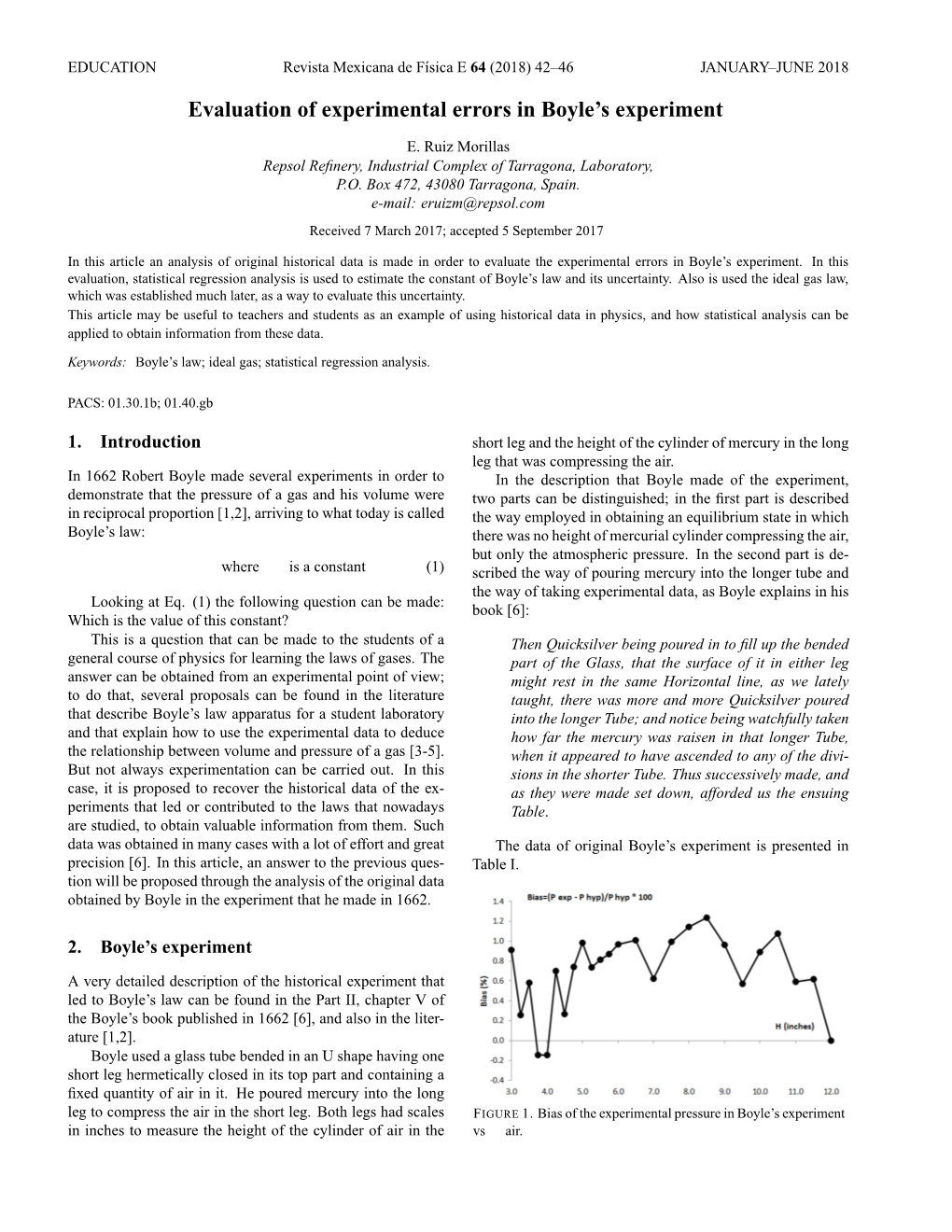 Evaluation of Experimental Errors in Boyle's Experiment