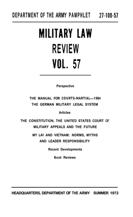 Military Law Review, Vol. 57