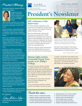President's Newsletter