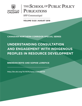 Publications Understanding Consultation and Engagement with Indigenous Peoples in Resource Development