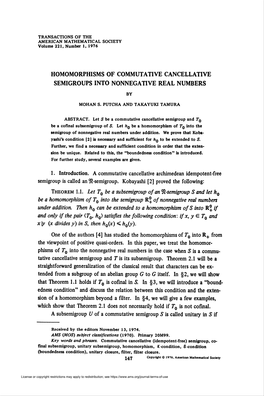 Semigroups Into Nonnegative Real Numbers