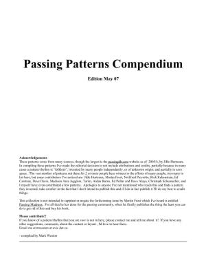Passing Patterns Compendium