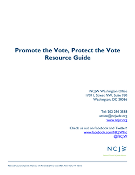 Promote the Vote, Protect the Vote Resource Guide