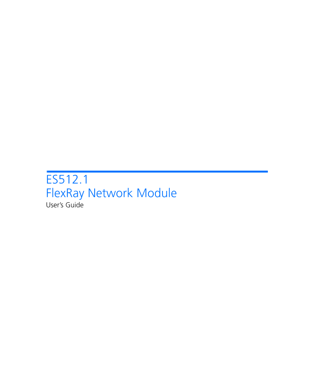 ES512.1 Flexray Network Module User's Guide