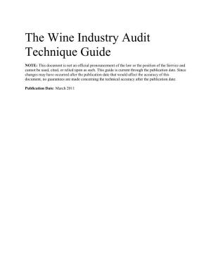 The Wine Industry Audit Technique Guide