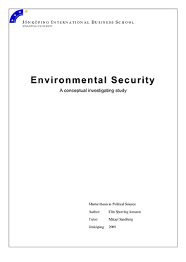 Environmental Security a Conceptual Investigating Study