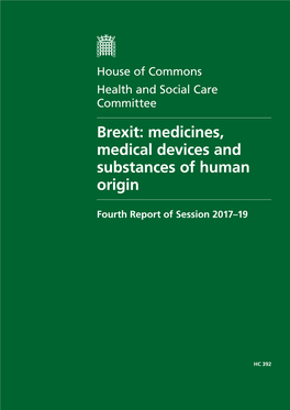 Brexit: Medicines, Medical Devices and Substances of Human Origin