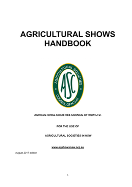 Agricultural Shows Handbook