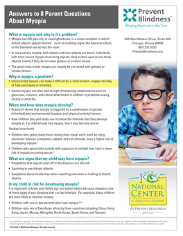 Answers to 8 Parent Questions About Myopia