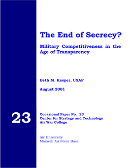 The End of Secrecy? Military Competitiveness in the Age of Transparency