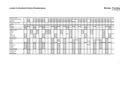 London to Southend Central, Shoeburyness Monday - Thursday 03 - 06 August