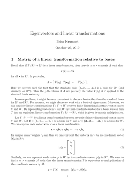 Eigenvectors and Linear Transformations