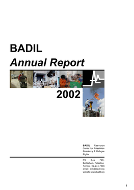 BADIL Annual Report 2002