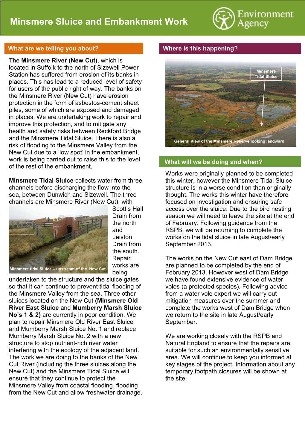 Minsmere Sluice and Embankment Work