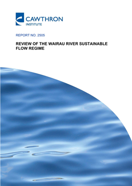 Review of the Wairau River Sustainable Flow Regime