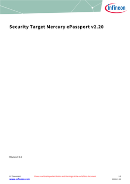 Security Target Mercury Epassport V2.20