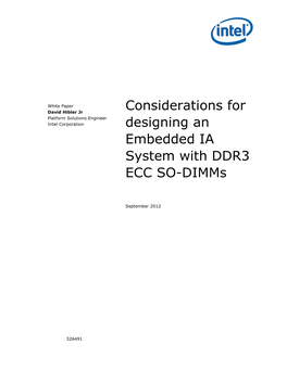 Considerations for Designing an Embedded IA System with DDR3 ECC SO-DIMMS