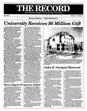 University Receives $6 Million Gift