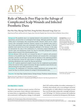 Role of Muscle Free Flap in the Salvage of Complicated Scalp Wounds and Infected Prosthetic Dura