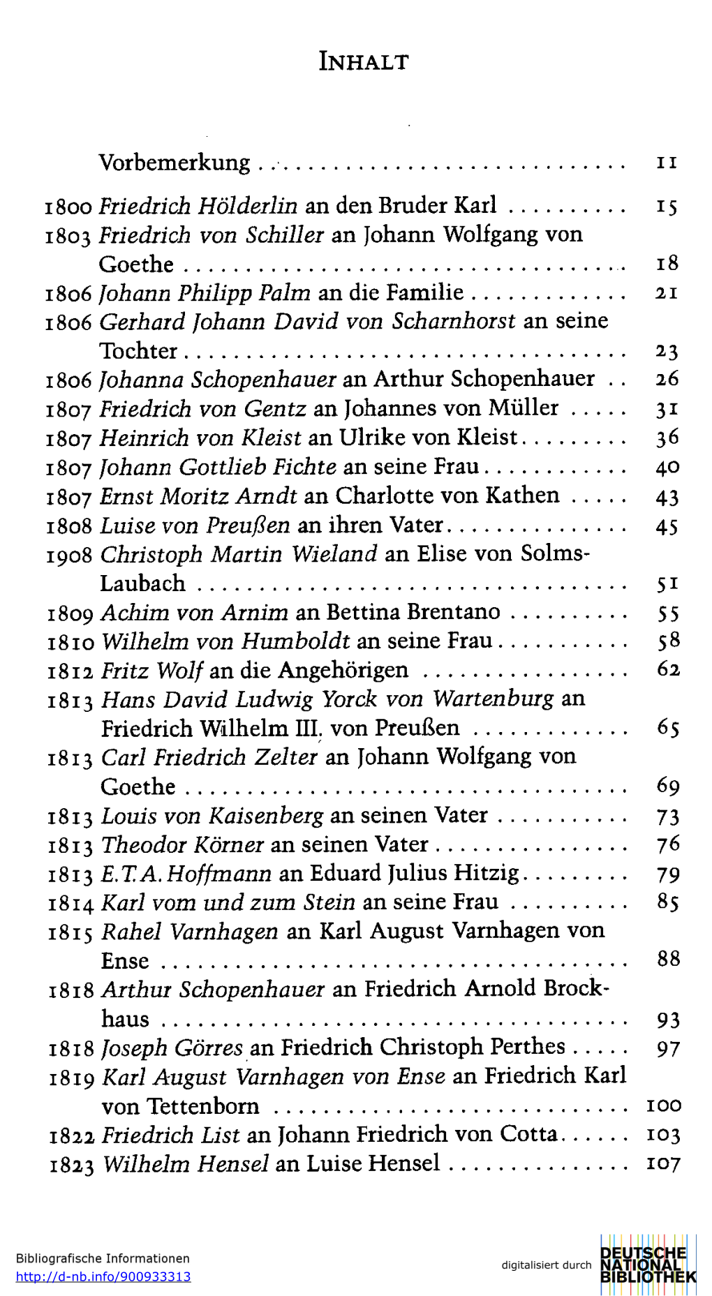 Vorbemerkung . N 1800 Friedrich Hölderlin an Den Bruder Karl 15