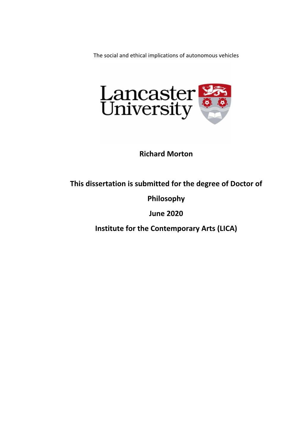 RJM Thesis Published