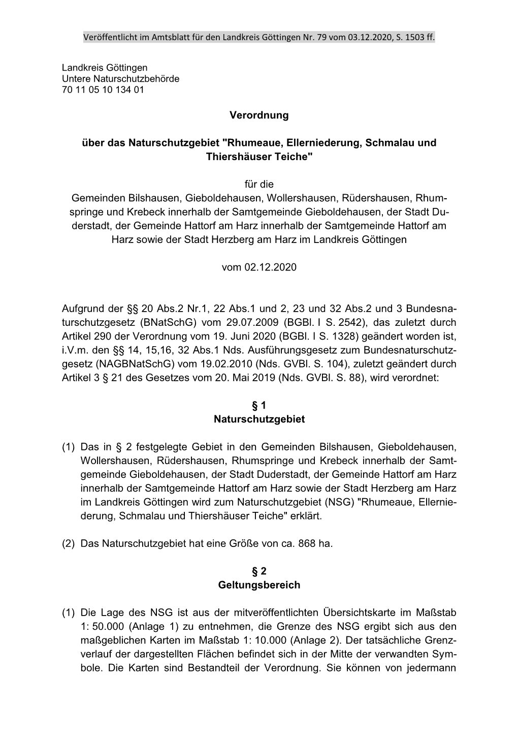 Rhumeaue, Ellerniederung, Schmalau Und Thiershäuser Teiche