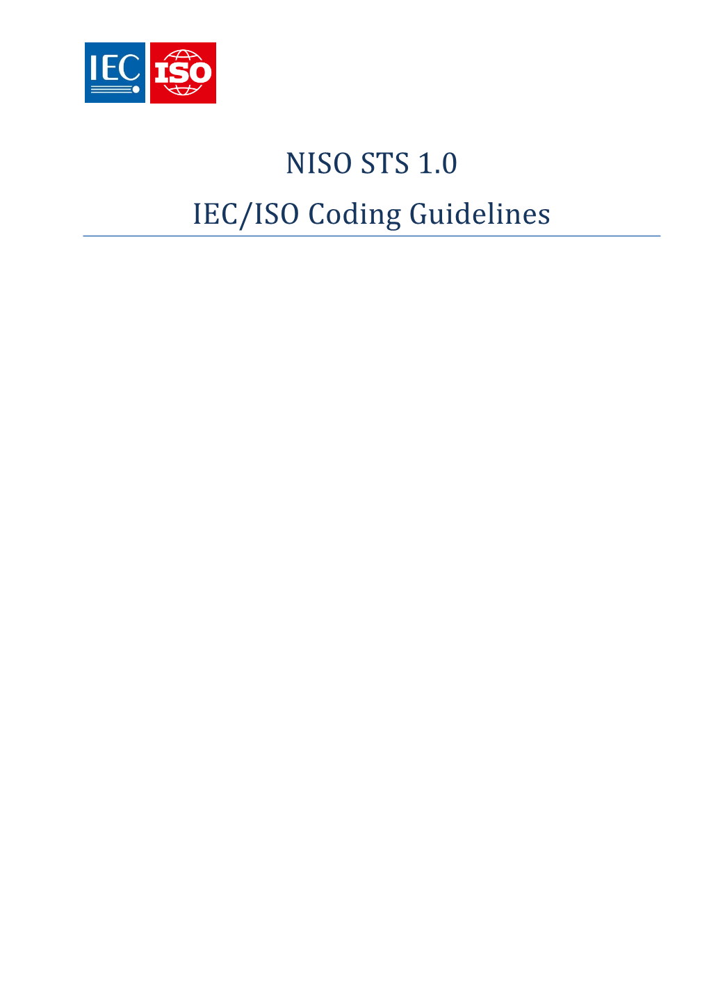 NISO STS 1.0 IEC/ISO Coding Guidelines
