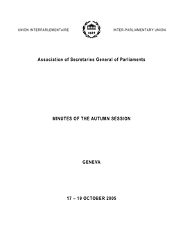 MINUTES of the AUTUMN SESSION, Geneva, 17-19 October