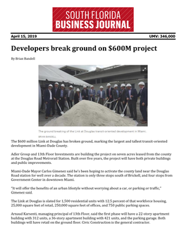 13Th Floor Investments and Partner Break Ground on $600M Project