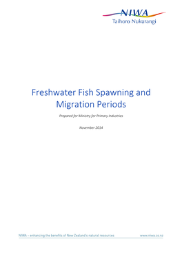 Freshwater Fish Spawning and Migration Periods