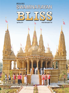 April-May 2011 Annual Subscription ` 60/- Darshan of Murtis: Shri Swaminarayan Mandir, Bodeli