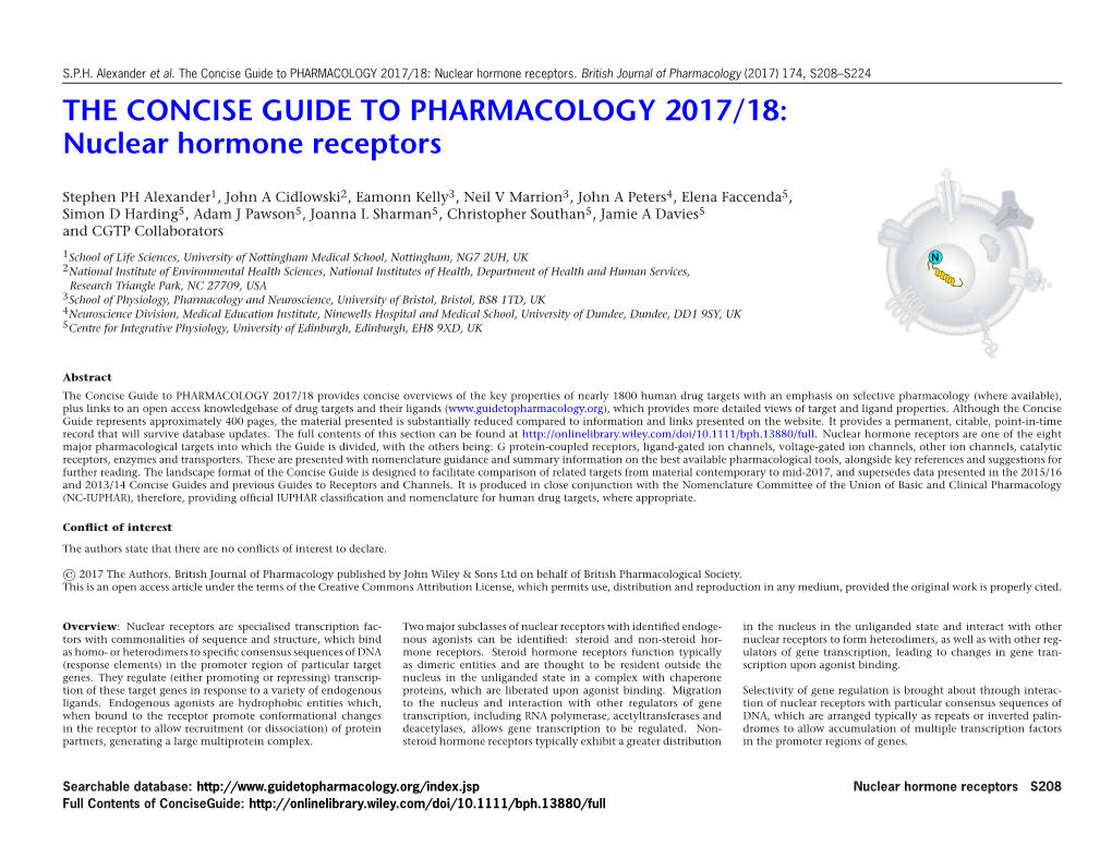 Nuclear Hormone Receptors