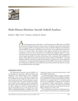 Multi-Mission Maritime Aircraft Airfield Analyses