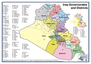 Iraq Governorates and Districts