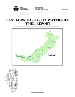 East Fork Kaskaskia Watershed Tmdl Report