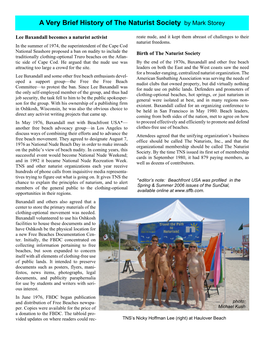 A Very Brief History of the Naturist Society by Mark Storey