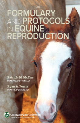 Formulary and Protocols in Equine Reproduction