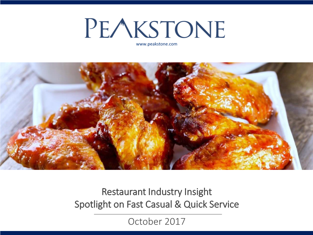 Restaurant Industry Insight Spotlight on Fast Casual & Quick Service