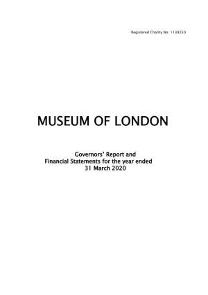 Museum of London Governors' Report and Financial Statements 2020