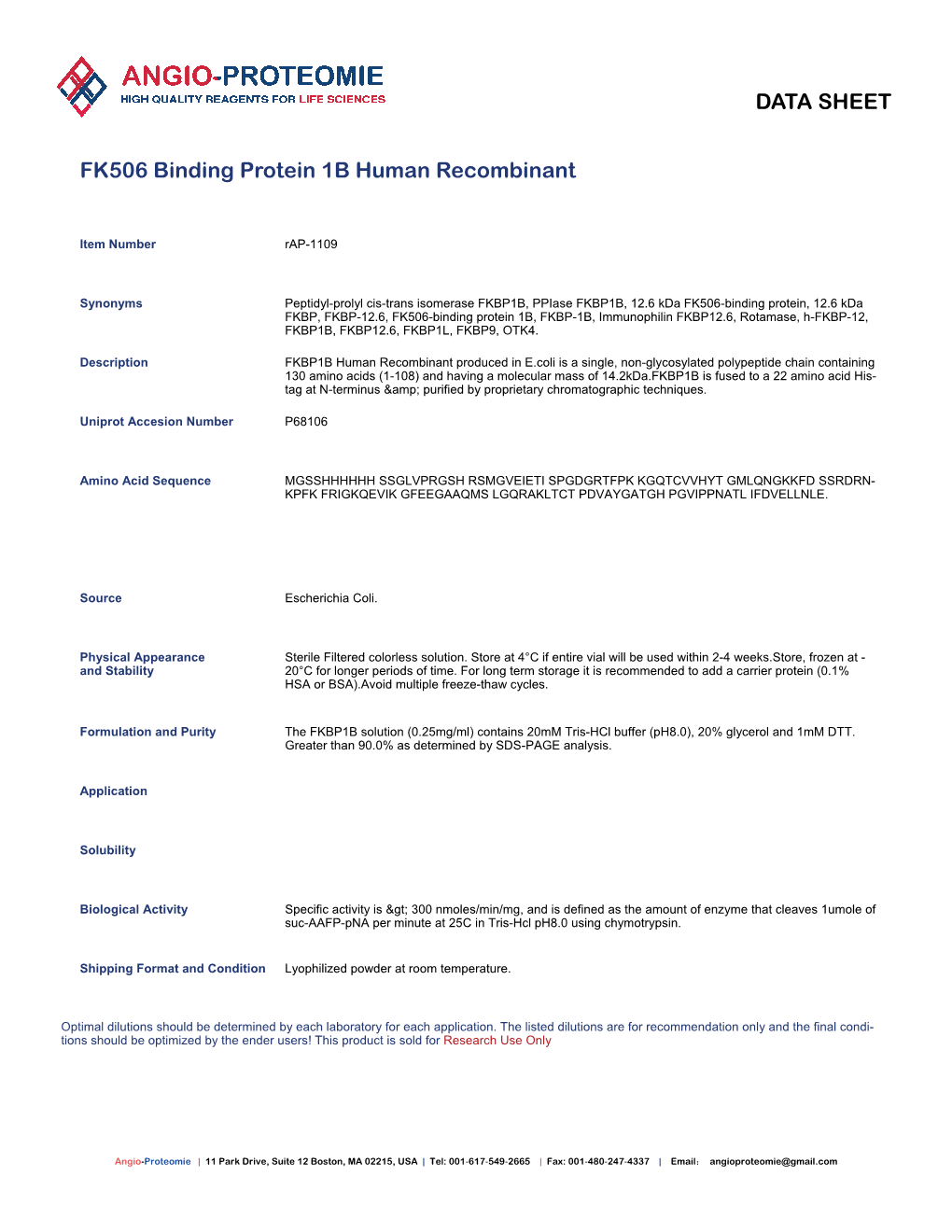 Protein 1B Human Recombinant