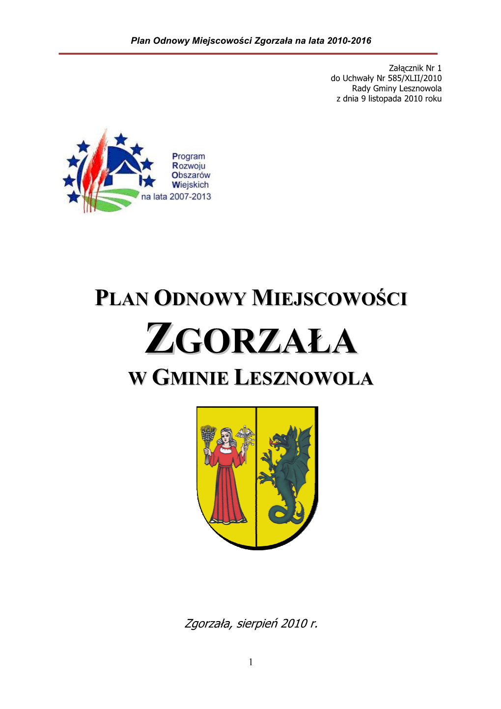 Zgorzała Plan Odnowy Miejscowości