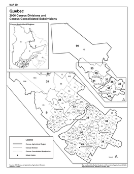 MAP 2D Quebec 2006 Census Divisions and Census Consolidated Subdivisions