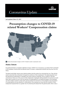 Presumption Changes to COVID-19 Related Workers' Compensation