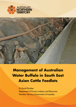 Management of Australian Water Buffalo in South East Asian Cattle Feedlots