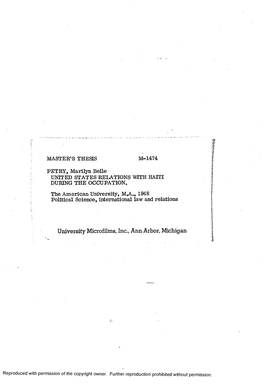 University Microfilms, Inc., Ann Arbor, Michigan 1