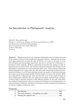 An Introduction to Phylogenetic Analysis
