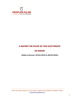 A Report on Pulse of the Electorate in Assam