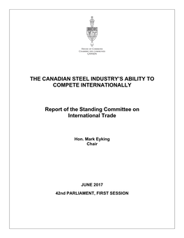 Competitiveness of Canada's Steel Sector