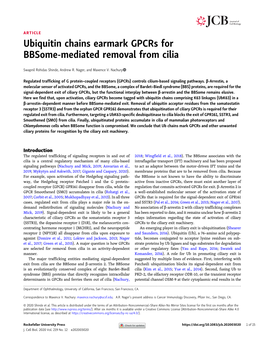 Ubiquitin Chains Earmark Gpcrs for Bbsome-Mediated Removal from Cilia