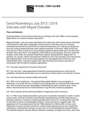 David Rosenberg's July 2013 / 2018 Interview with Miguel Chevalier